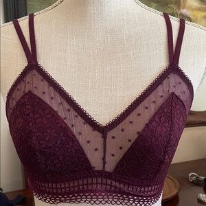 Victoria's Secret Deep Plum Sheer Lace Bralette
